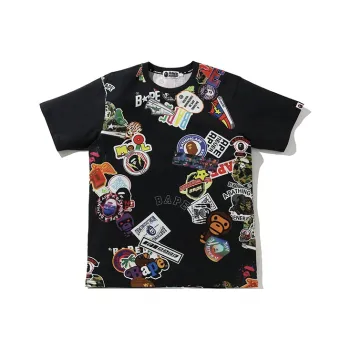 A BATHING APE Multi Motif Print Relaxed Tee