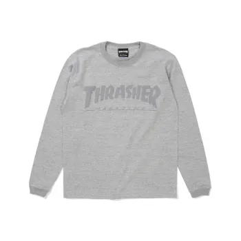 Thrasher Straight Long-Sleeved T-Shirt Japan Version Unisex Gray