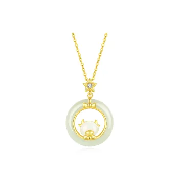 SEVEN COOK Hetian Jade Necklaces Pale Greenish White Jade Women's