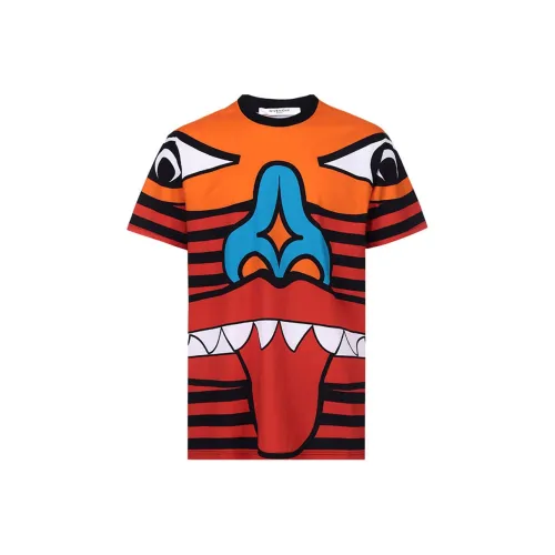 Givenchy T-Shirts Men Cherry Red Multicolor