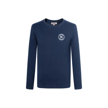Burberry Embroidered Logo Cotton Long Sleeve T shirt
