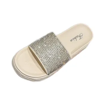 NAIHUO Fashion Rhinestone Platform Home Indoor Women's Premium Quality Home Slippers