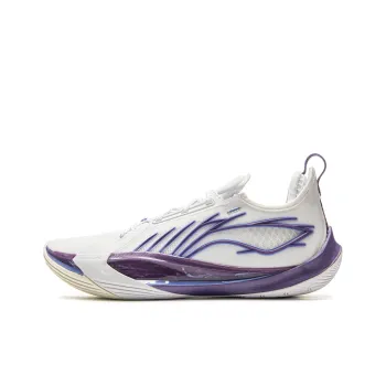LiNing Sonic 13 Anti Slip Wear Resistant Low Top Basketball Shoes Men's White Purple