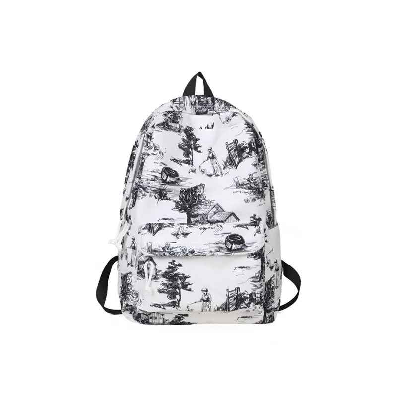KAMLUI Nylon Backpack Regular Unisex White/Black/Blue-0