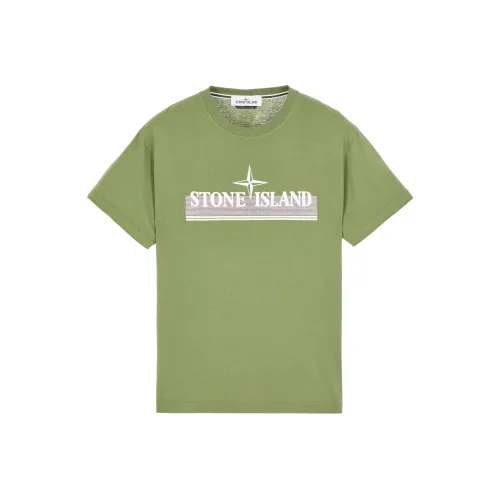 STONE ISLAND T Shirts Men Army Green