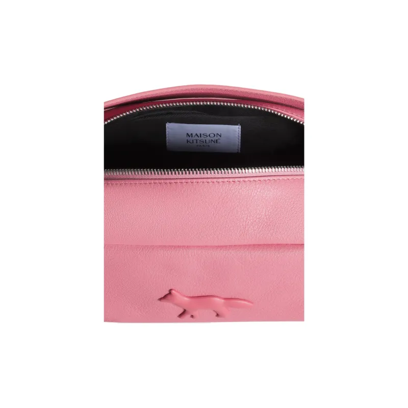 Maison Kitsune Leather Shoulder Bag, Crossbody Bag, Handbag Women's Strawberry Pink-5