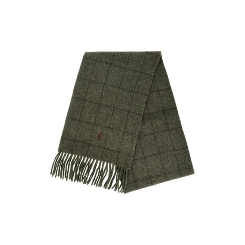 Polo Ralph Lauren Nylon Wool Knit Scarves Men's Green-2