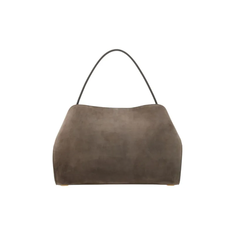 FERRAGAMO Hug Calfskin One Shoulder Handbags Large Size Women's Concrete Gray-2