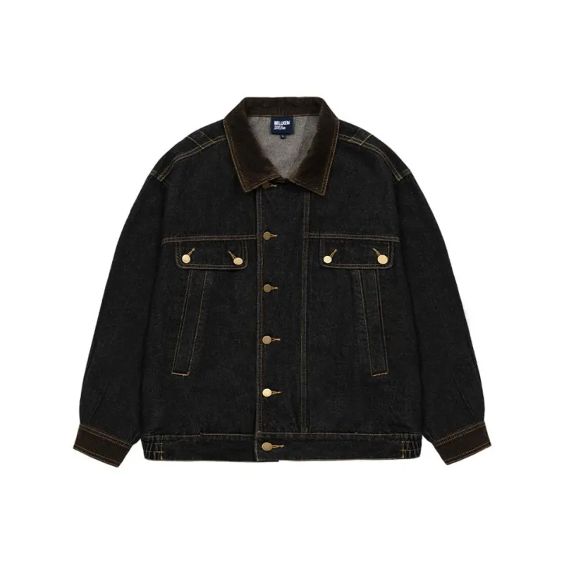 BELLKENIDEA Denim Jacket Men's Black-0
