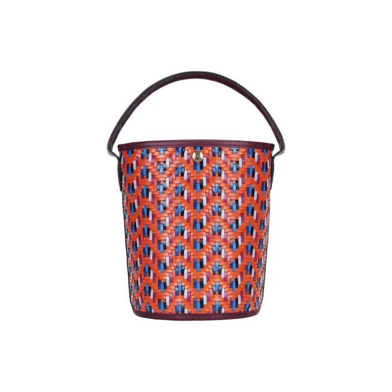 LONGCHAMP Épure Cow Leather Bucket Bag Handbag Small Size Women's Orange, Blue & Multicolor-2