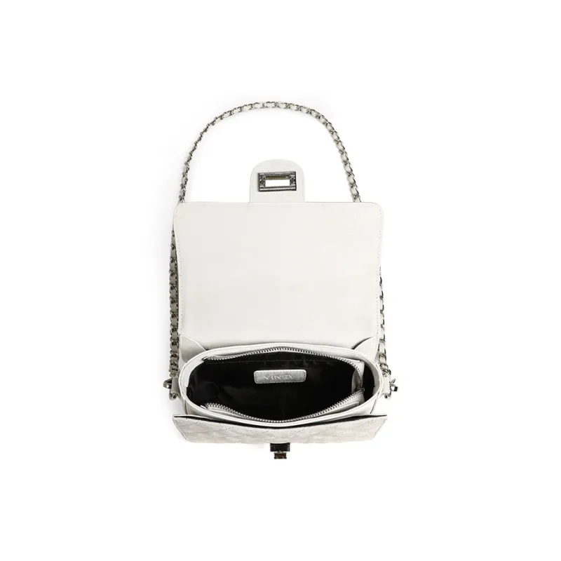VINEY Cow Leather Shoulder Bag, Crossbody Bag Regular Women's Chinese Style White-4