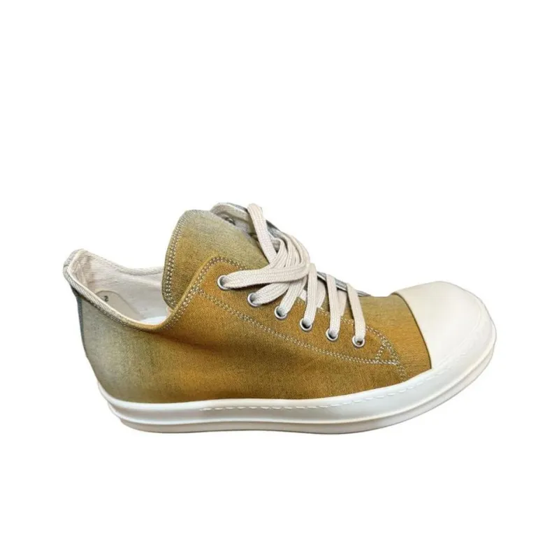 Rick Owens DRKSHDW High-Top Canvas Shoes Men's Yellow-1