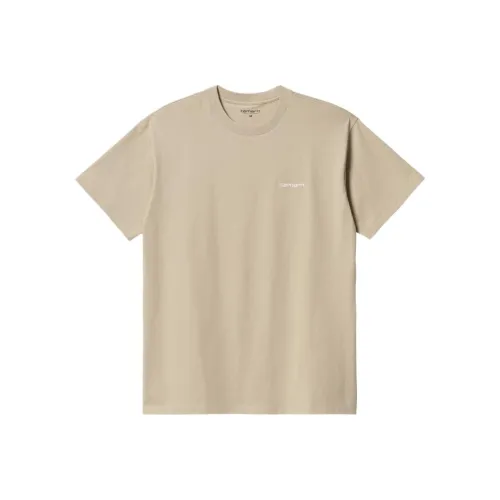 Carhartt WIP S/S Script Embroidery T Shirt T Shirt Men's Light Coffee