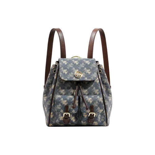 H YXIANG PVC Polyvinyl Chloride Backpack Regular Women's Blue