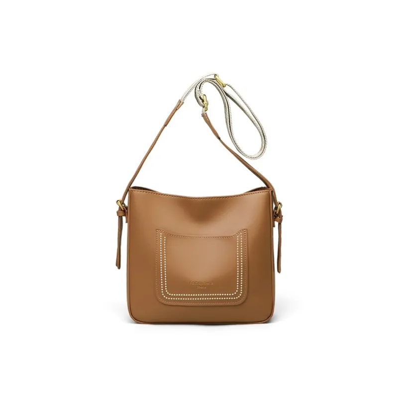VINEY Synthetic Leather Crossbody Bag Women's Brown-5