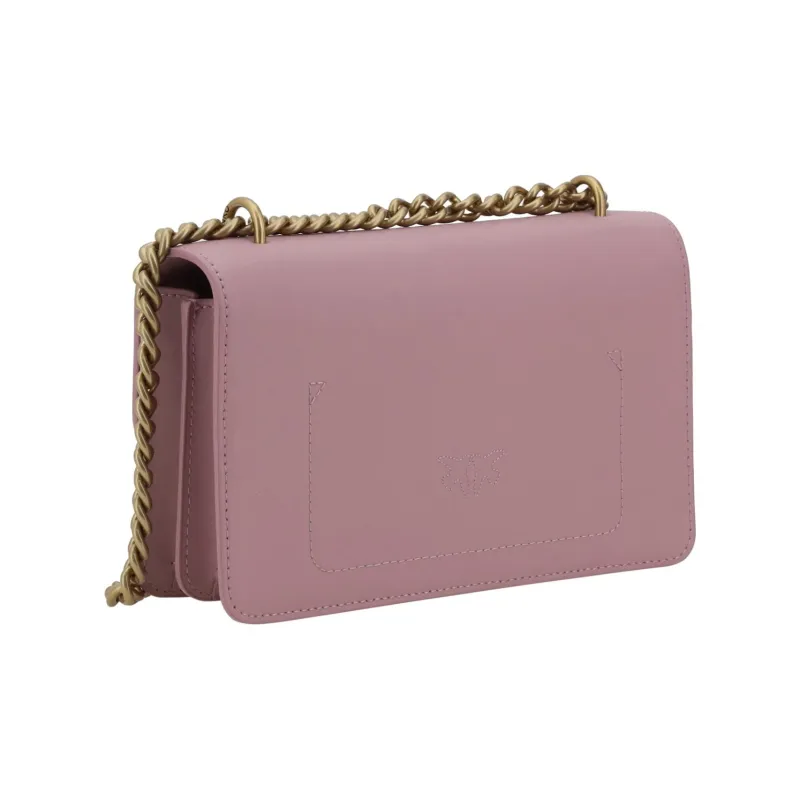 PINKO LOVE Series Calfskin Crossbody Bag, Shoulder Bag Mini Women's Violet Purple-2