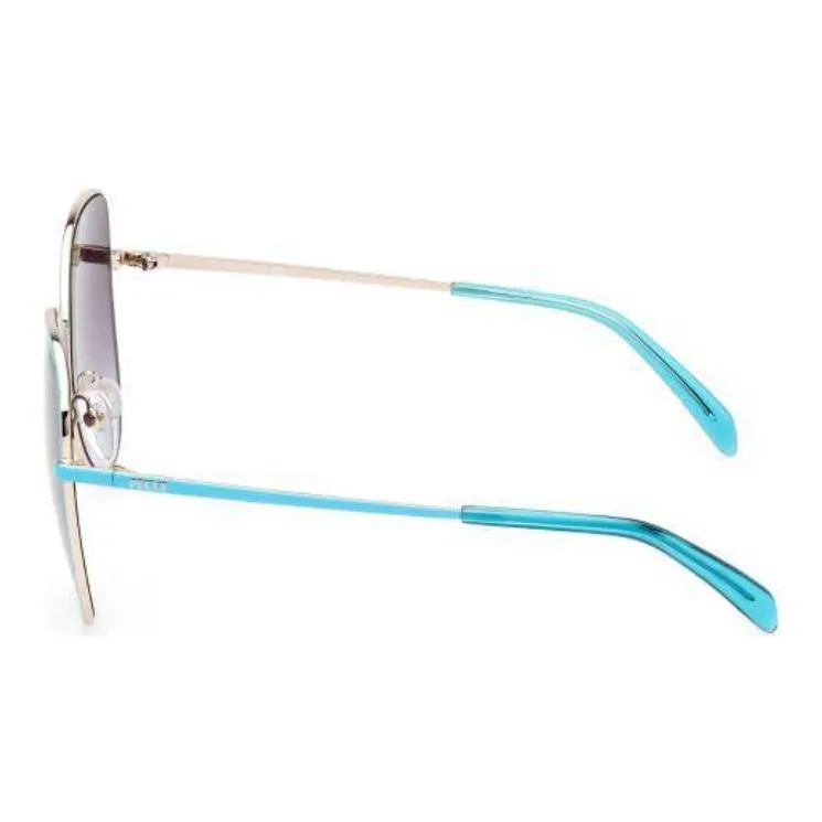 EMILIO PUCCI Metal Irregular Shape Sunglasses Women's Blue-2