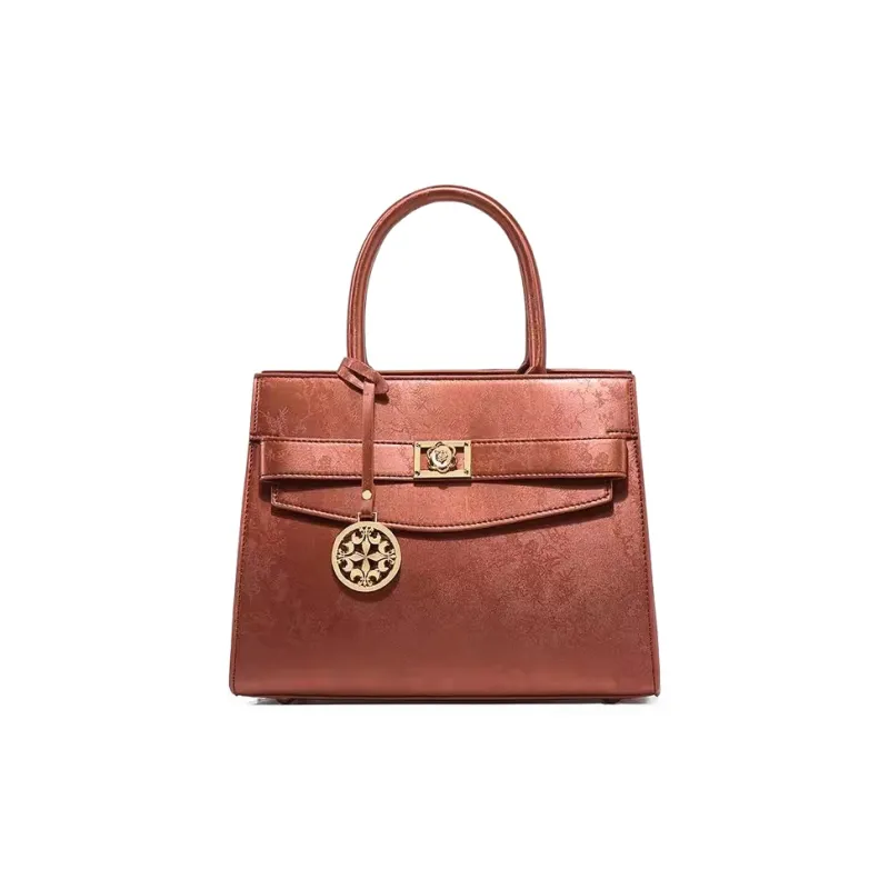 CLEVER& KETCH PU Shoulder Bag Crossbody Bag Handbag Women's Chinese Style Red-1