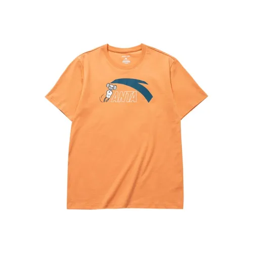 Snoopy X ANTA Life Collection T-Shirts Unisex Apricot Orange