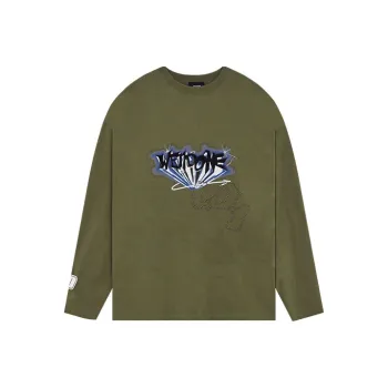 WE11DONE T Shirts Unisex Olive Green