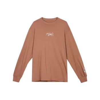 Jordan Drop Shoulder Sleeve T Shirt Unisex Antique Brown