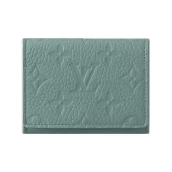 LOUIS VUITTON Cow Leather Wallet Women's Mist Lake Green