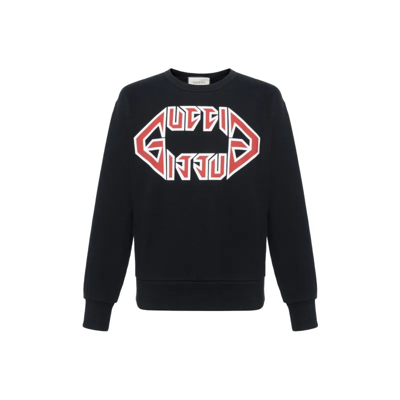 GUCCI Cotton Sweatshirt With Metal GUCCI Print-0