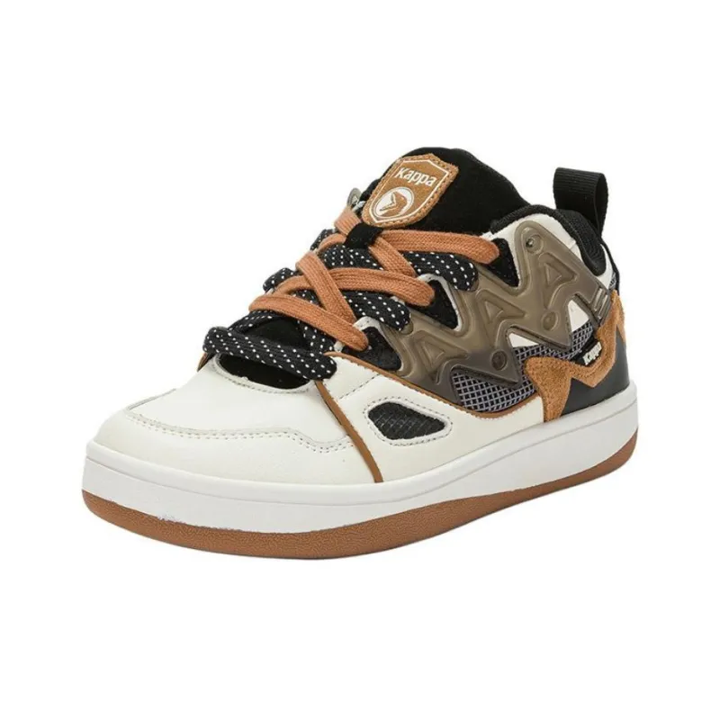 COPPOLELLA x Kappa Abrasion Resistant Low Top Skateboard Shoes Unisex White Brown Black-1