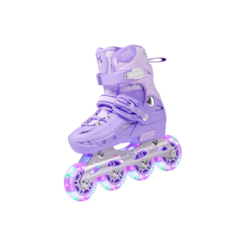 MESUCA Inline Skates Kids' Shoe Size Adjustable Purple-3