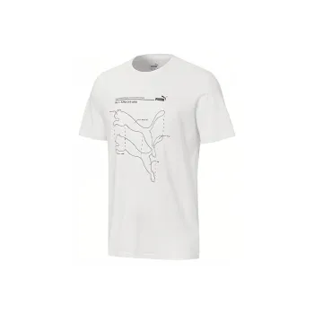 PUMA Logo Printing Round Neck Short Sleeve T Shirt Men's White