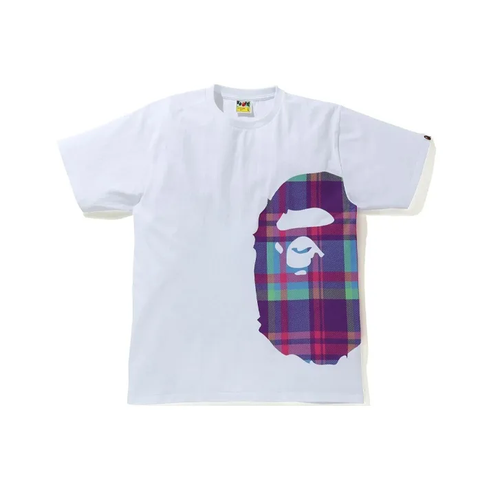 Bape Check Side Big Ape Head Tee-6