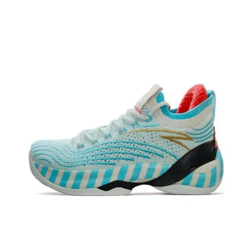 Anta KT7 Cushioning Wear Resistant High Top Basketball Shoes Men
s Ice Blue