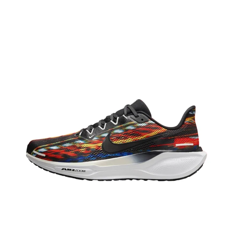 Nike Pegasus 41 Anti Slip Wear Resistant Low Top Casual Running Shoes Men's Black Red-0