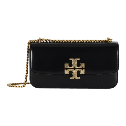 TORY BURCH Eleanor Cow Leather Portable Crossbody Bag Shoulder Bag Small Size Women's Black