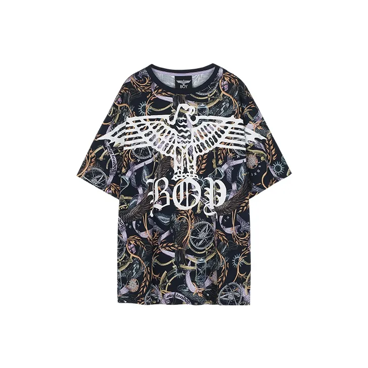 Boy London Drop Shoulder Sleeve T Shirt Unisex Navy Blue-0