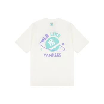 MLB Drop Shoulder Sleeve T Shirt Unisex Cream