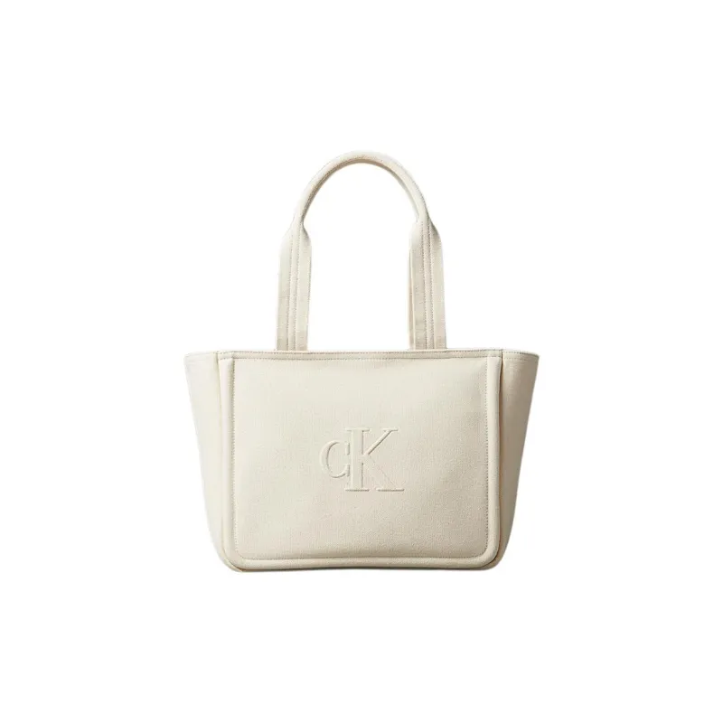 CALVIN KLEIN Cotton Tote Bag Shopping Bag Handbag Women's White-0