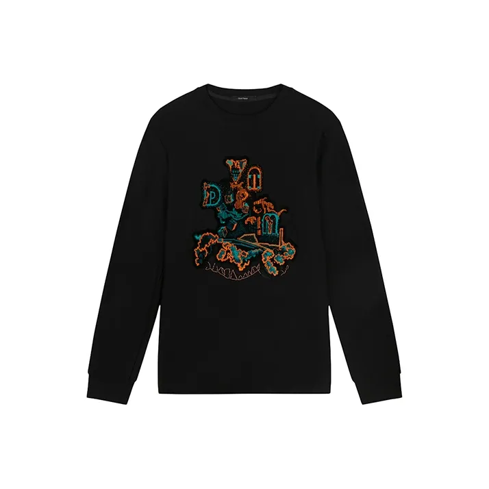 DAVID NAMAN SS22 Long Sleeved T Shirt Men's Black-0