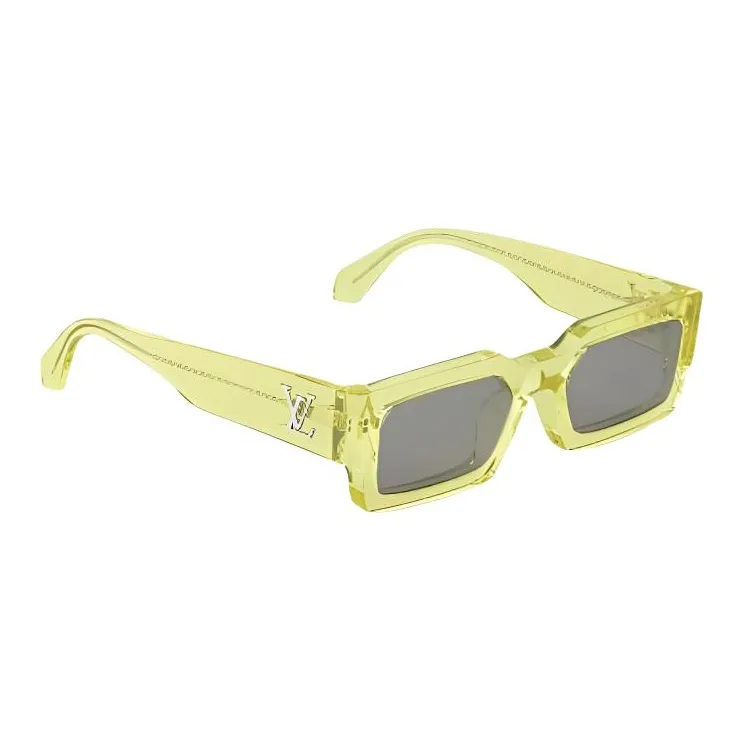 LOUIS VUITTON Acetate Metal Square Sunglasses Men's Green-1