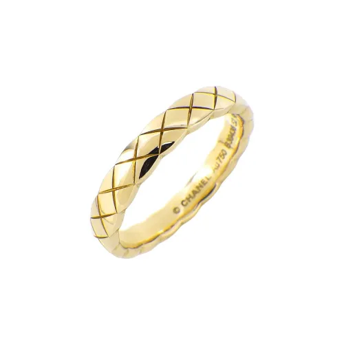 CHANEL 18K Gold Rings Men's Beige Gold