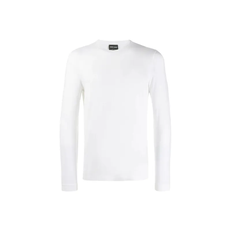 GIORGIO ARMANI Stretch Viscose Jersey Jumper With Crew Neck And Long Sleeves-0