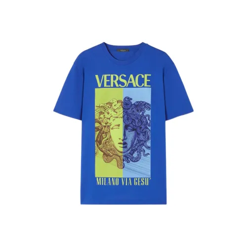 VERSACE SS23 Holiday T-Shirts Men Blue