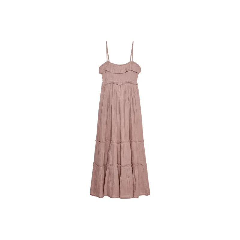 ZARA Slip Dress Women's Light Pink Red-1
