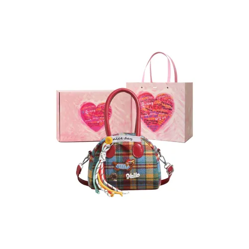 MINLUBAOLUO Woolen Bowling Bag Handbag Regular Women's Red