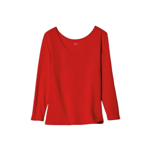 UNIQLO Thermal Tops Women's Coral Red