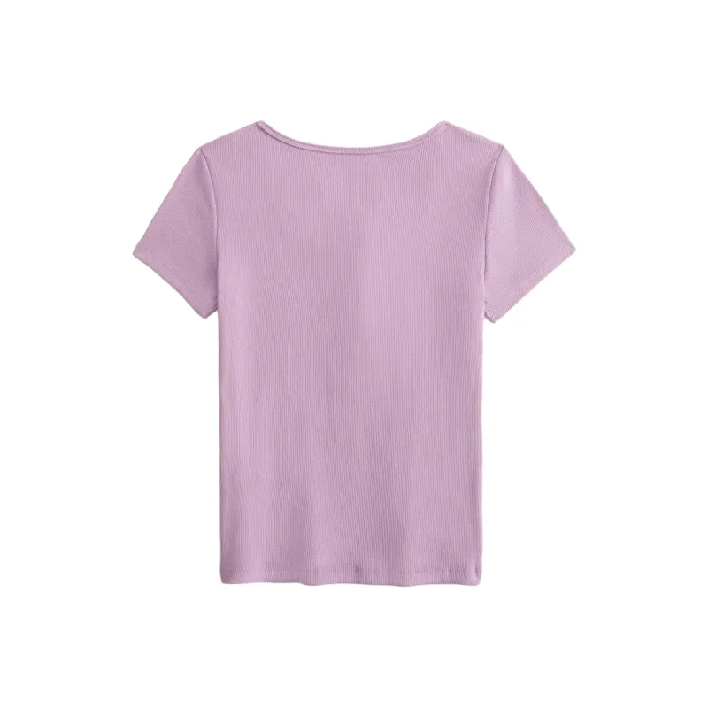 Abercrombie＆Fitch Regular T Shirt Women's Gray Pink-1