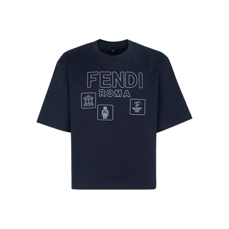 FENDI T Shirts Men Blue-0