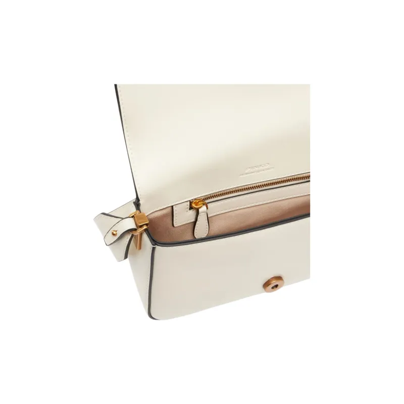 PINKO Love Bag Cow Leather Shoulder Bag Mini Women's Ivory-3