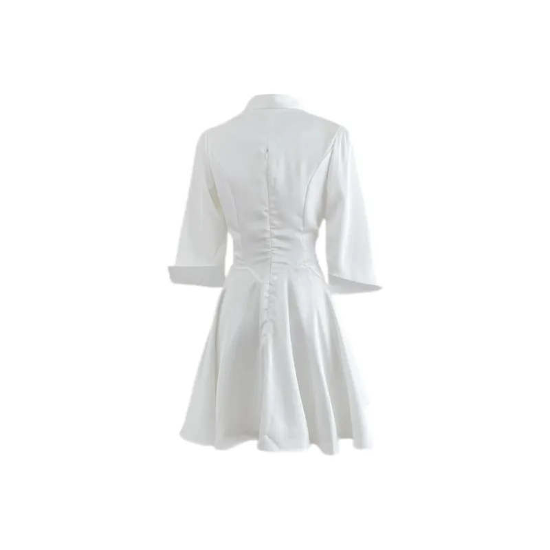 Udon House Long Sleeved Dress Women's White-1