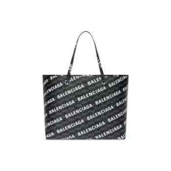 Balenciaga BB MONOGRAM SIGNATURE Coated Canvas Tote Bag, Shopping Bag, Handbag, Shoulder Bag Large Size Men's Black